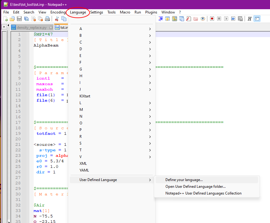 [UPDATED] Notepad++ Syntax highlighting of PHITS input files ...