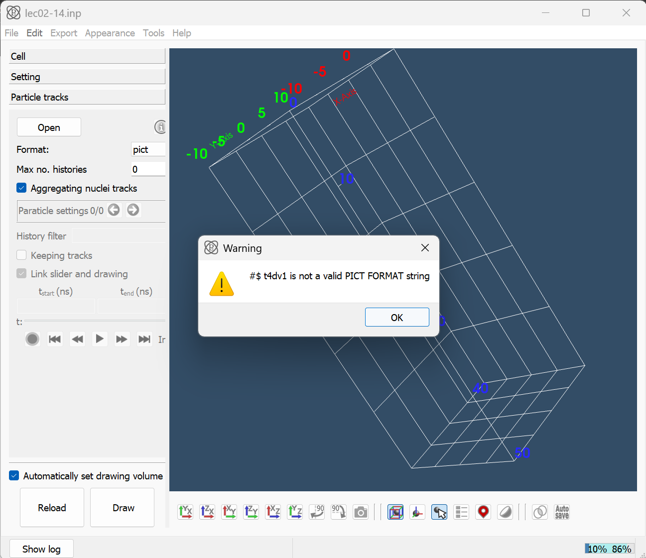 Error in uploading 4Dtrack output file in PHIG-3D - Questions - PHITS Forum