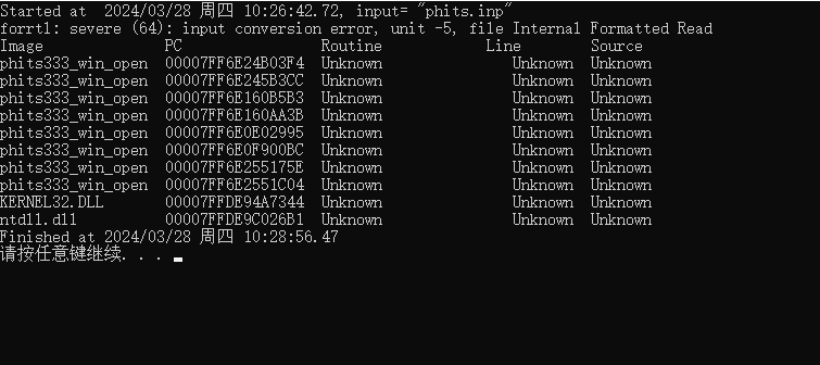 Running errors： - Questions - PHITS Forum